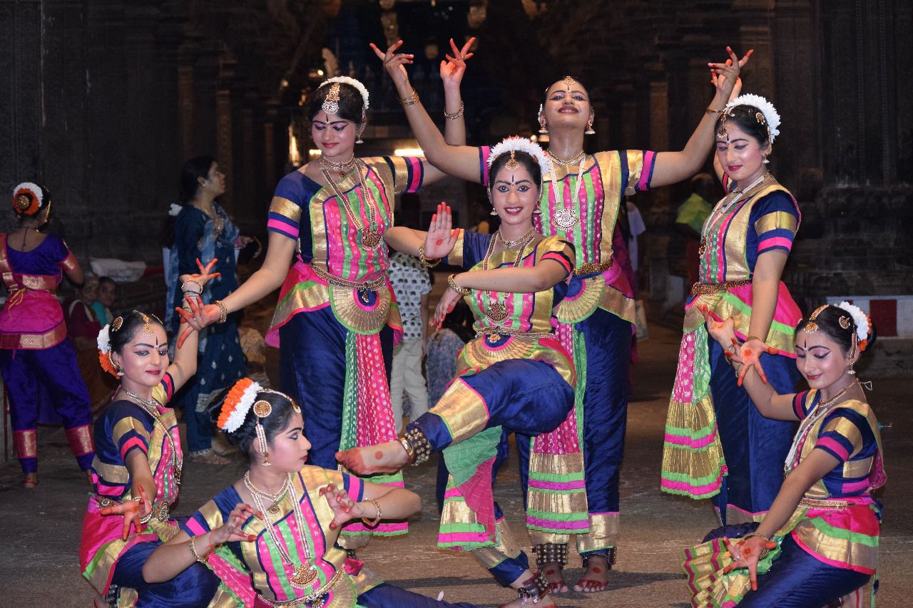 Classical dance student practicing Bharatanatyam